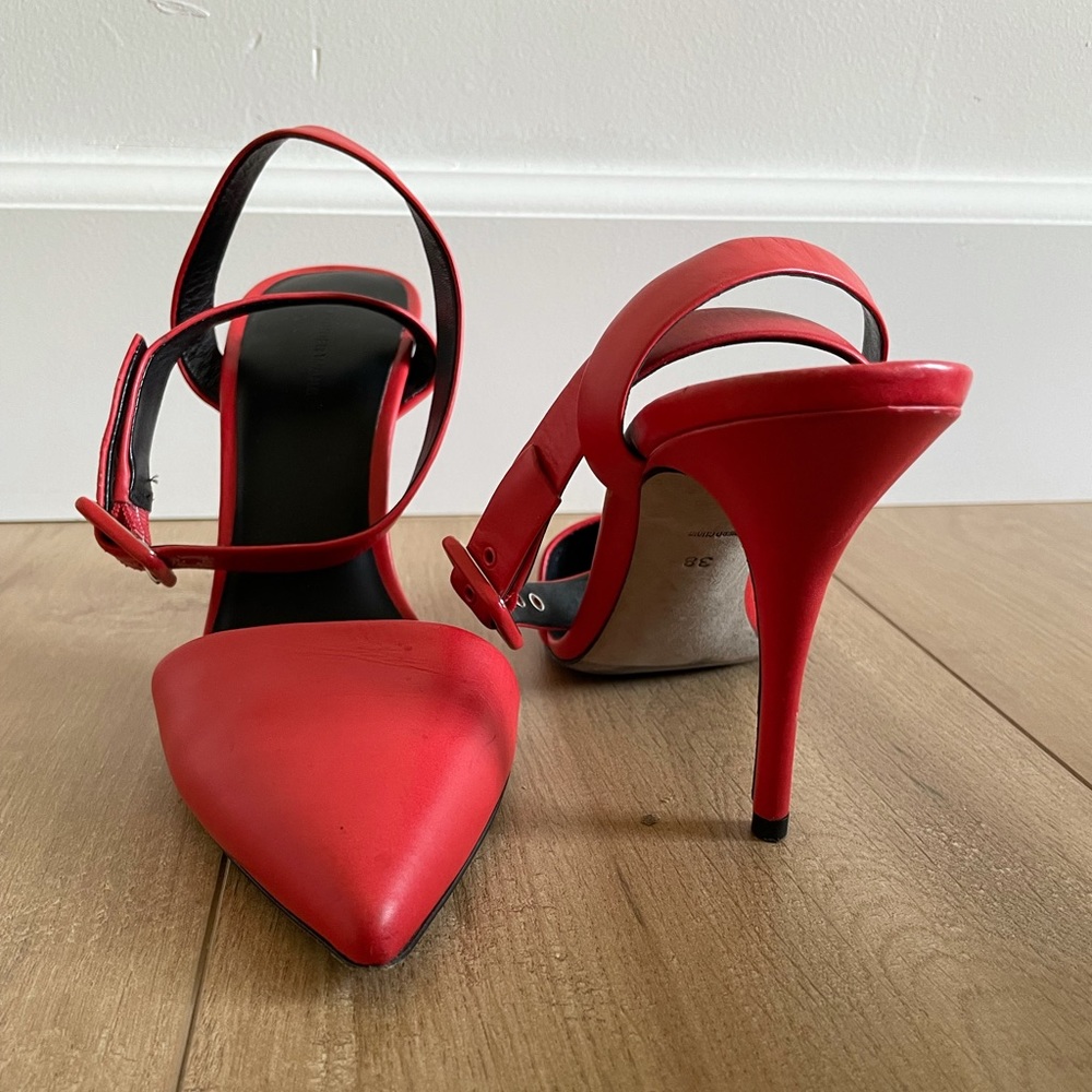 Alexander Wang orange/red strapped heels size 7.5/38  lightly worn.